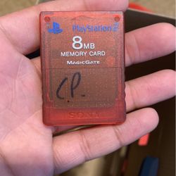 Sony Playstation 2 Red Transparent 8mb Memory Card 