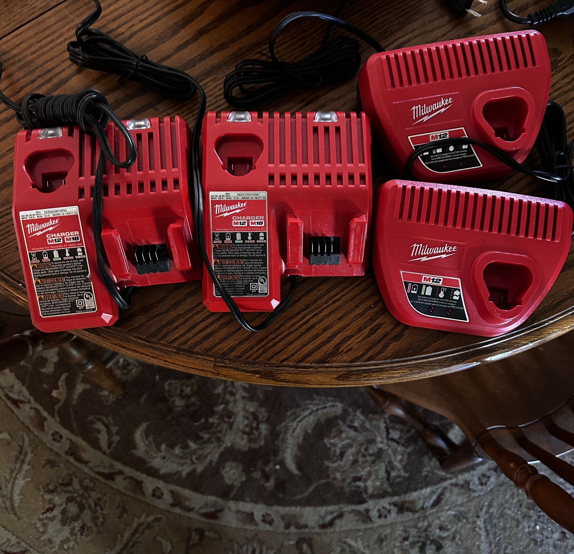 Milwaukee M12 And M18 Chargers