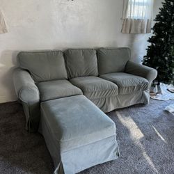 IKEA Upland Couch and Matching Ottoman