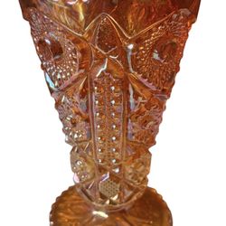 Vintage Imperial Marigold Carnival 6-1/4 Glass Vase