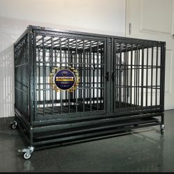 Dog Pet Cage Kennel Size 43 With Divider And Feeding Bowls New In Box 📦 