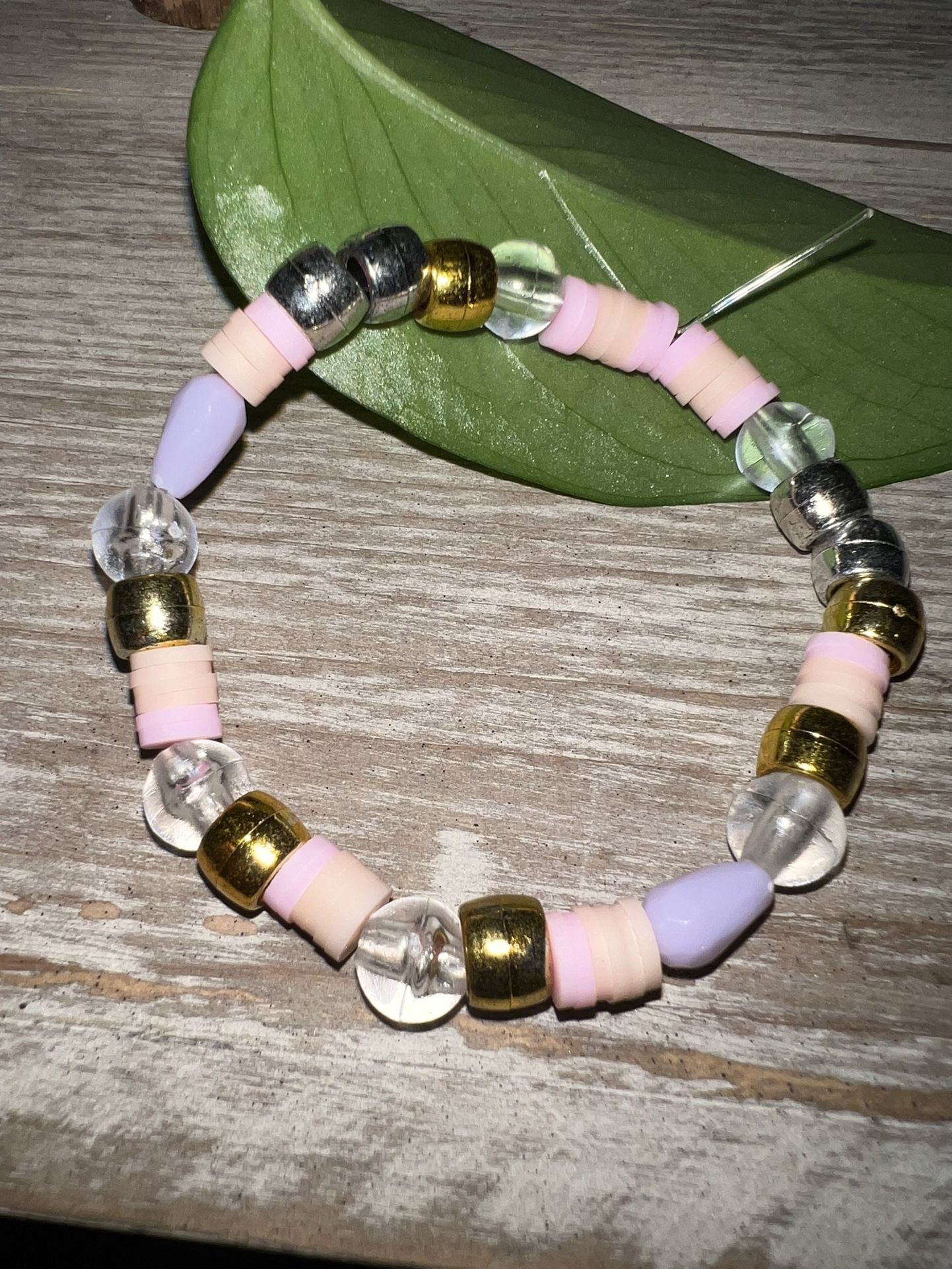 Pink, Gold And Silver Bracelet 
