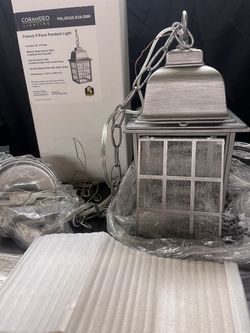 French 9 Pane Pendant Light
