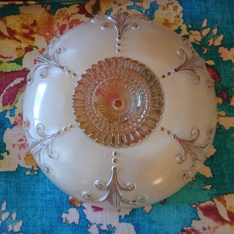 Magnificent Antique 1930's Frosted Glass Ceiling Light Shade. - $150 (Washington Park, i25 and Alameda, Denver)