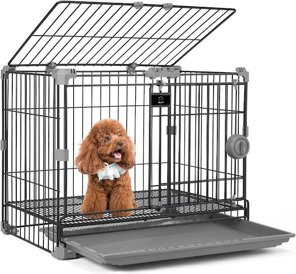 FLARUZIY Dog Crate for Small Dogs Cats Under 25lbs,24 inch Thick