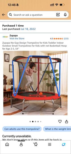 Zupapa Kids' Trampoline with Gap-Free Design