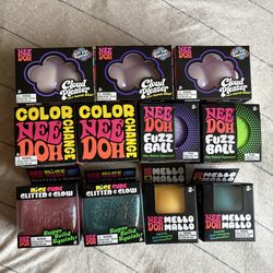 NeeDoh - Cloud Pleaser, Color Change, Fuzz Ball, Glitter Glow Cube, Mello Mallo