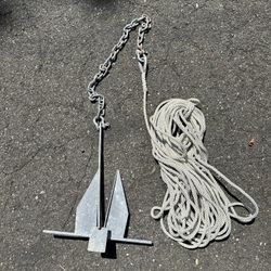 Ocean Boat Anchor Kit, Fluke 4lbs Plus Chain 