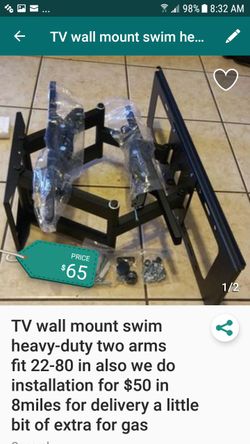 TV wall mount swim heavy-duty two arms fit 22-80 in also we do installation for $50