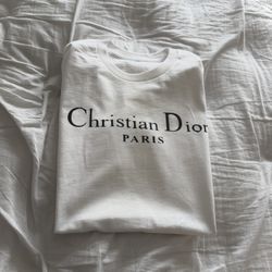 WHITE CHRISTIAN DIOR PARIS T-SHIRT SIZE MEDIUM MEN 