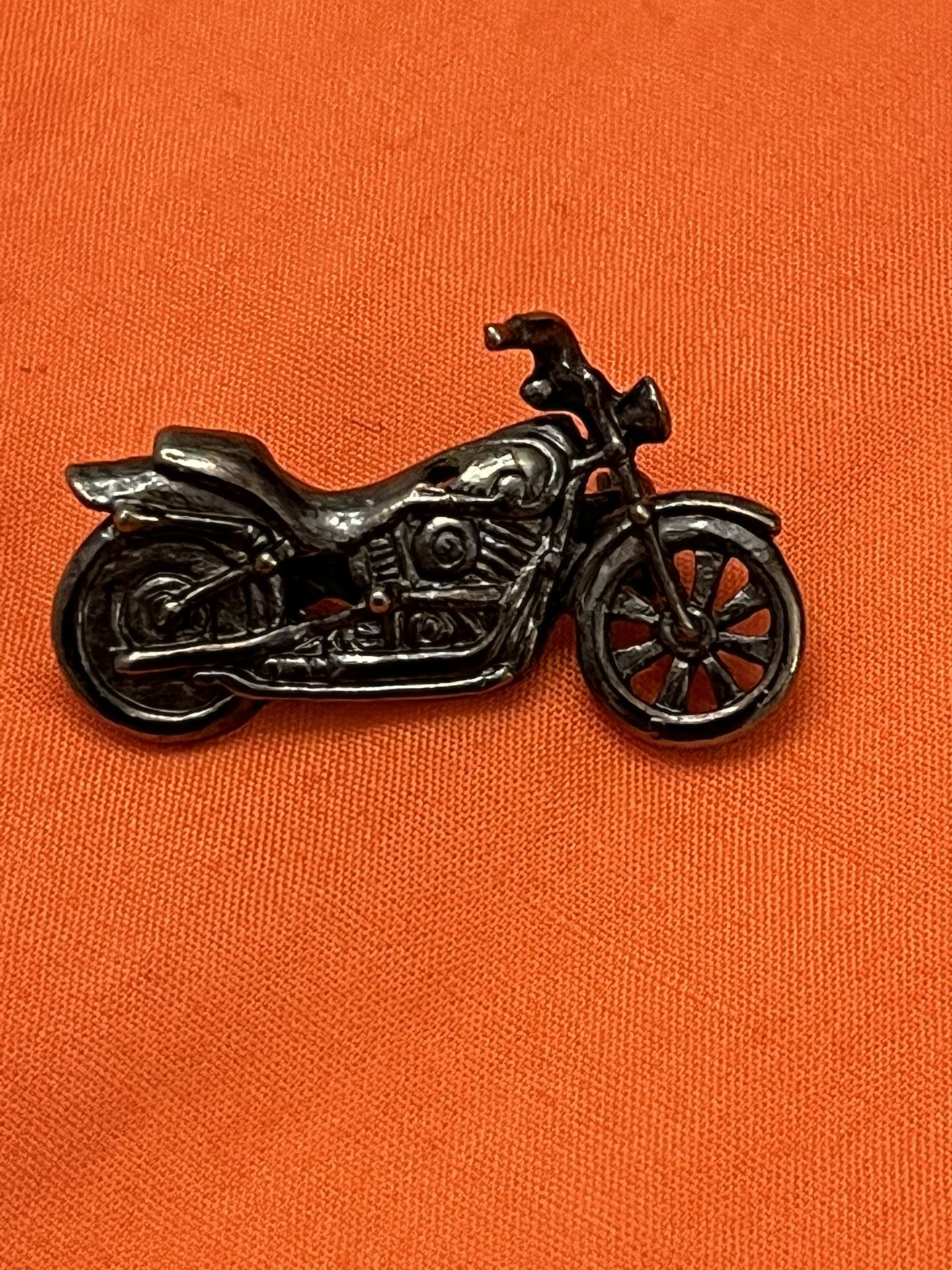 Motorcycle Black Pewter Pin with Safety Pin Back Clasp for Vest Jacket Hat