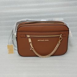 Michael Kors crossbody bag purse. Authentic. Brand New With Tags. Brown Gold. Women's Handbag