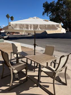 NEW PATIO DINING TABLE SET WITH 4 CHAIRS (Ashley)