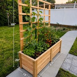Raised Planter With Trellis 