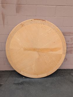 54" Handmade Round Wooden Tabletop (Sunburst Veneer) - Unfinished DIY Project