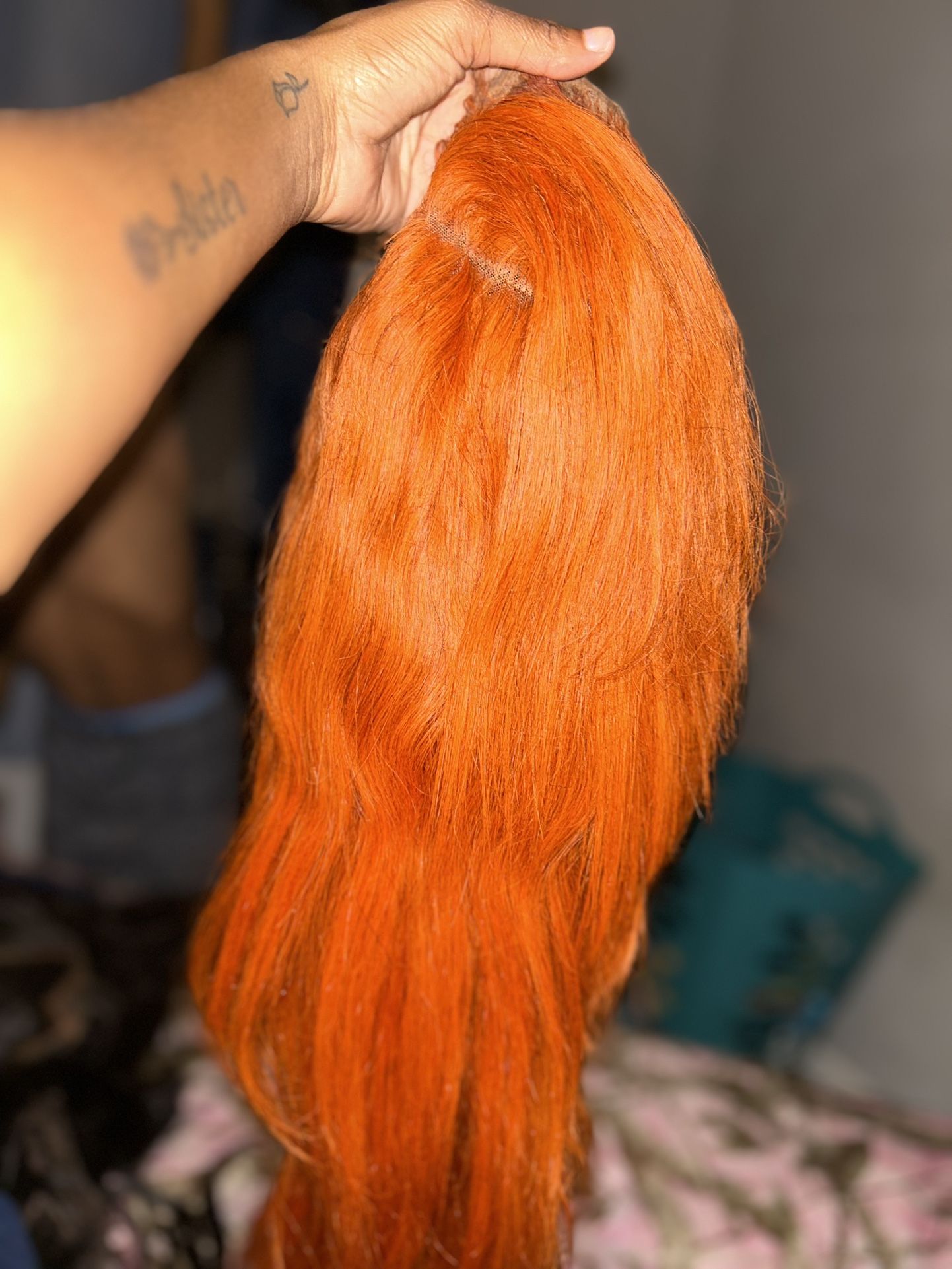 32 Inch Orange Wig