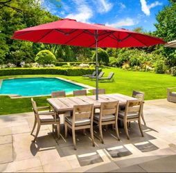 Brand new extra large shade canopy solar led lights patio umbrella