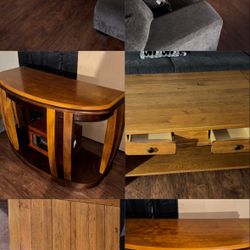 Full Sectional Couch + Tv Stand + Table W/ Drawers  , Paid 3k For The Couch !