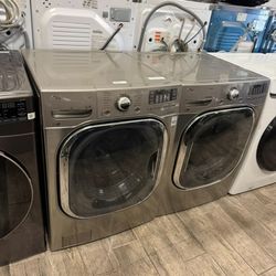 Samsung washer and dryer set electricLg stainless steel frontload washer and dryer set electric