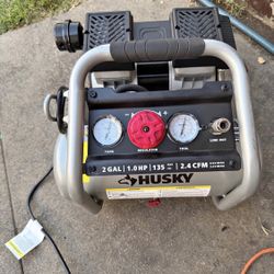 2 Gal. 135 PSI Portable Electric Oil-Free Quiet Jobsite Air Compressor with Dual Pressure Gauges and