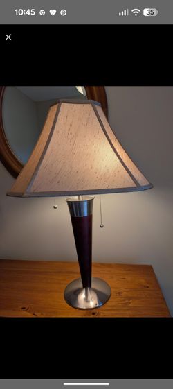 Modern Cherry Finish Table Lamp-27" Tall