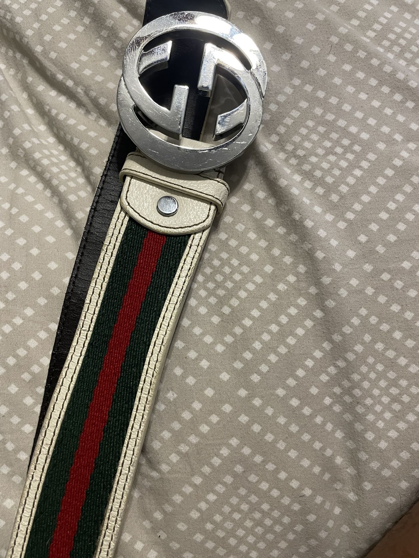 White Gucci Belt