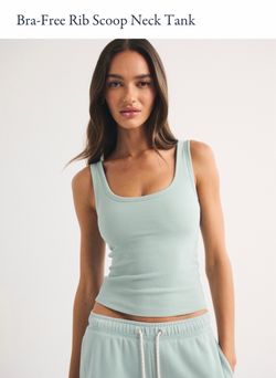 Abercrombie & Fitch Bra-Free Rib Scoop Neck Tank Top