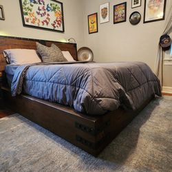 Wood Beam Bed Frame And Headboard (night Stands Included)