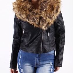 Black Faux Fur Coat