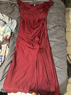 burgundy dress