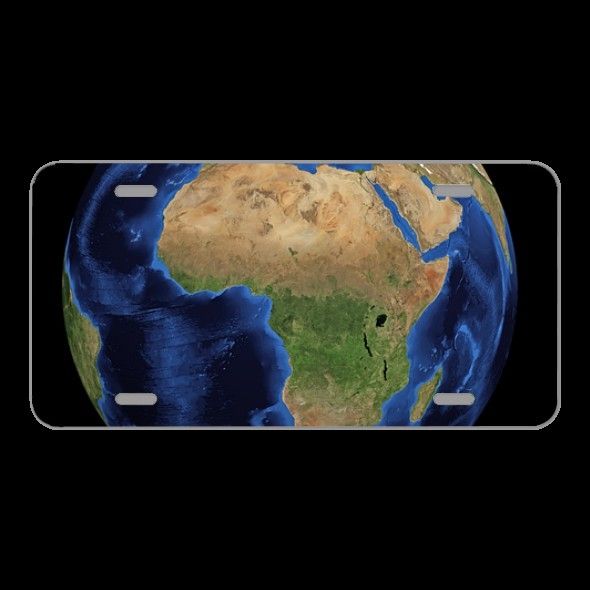 License Plate Novelty Car Front World Globe Earth Planet Blue