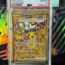 Pikachu ex 247/191 Sv08: Surging Sparks Holo Hyper Rare 2024 Pokemon PSA 10