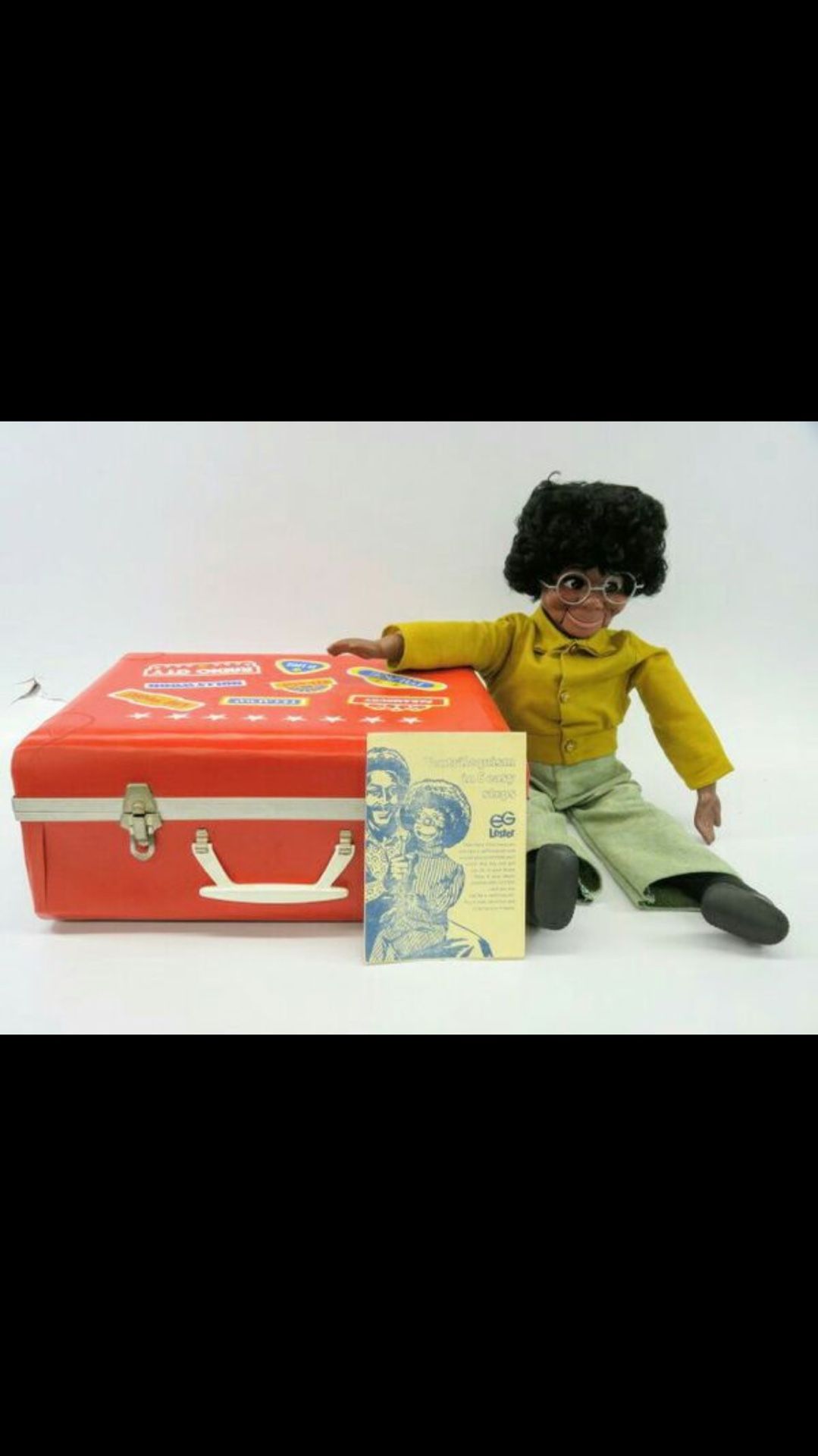 Vintage 1973 "Lester" Ventriloquist Doll with original Suitcase