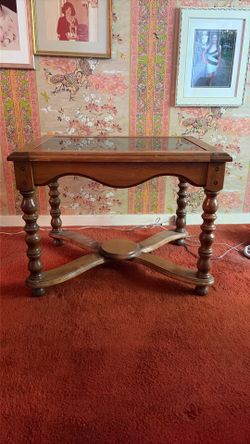 side table wood and glass top