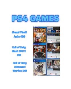 PS4 Games – GTA V, CoD Black Ops 3, CoD Advanced Warfare