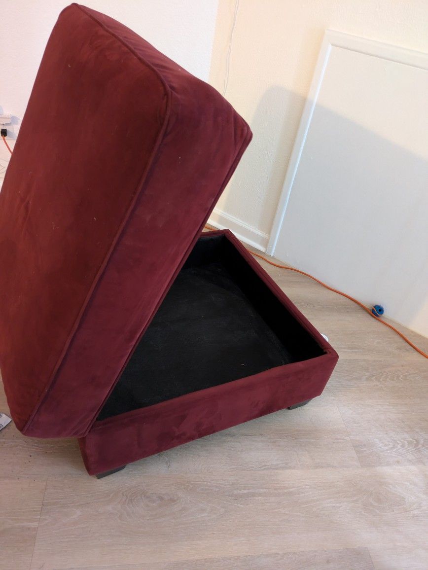 Red Storage Ottoman