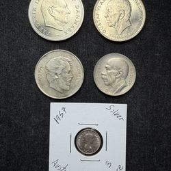 5 Foreign Silver Coins