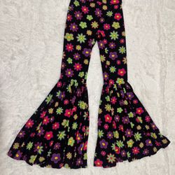 New Medium bell bottom 70s mod hippie pants boho festival leggings rave floral