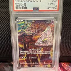 Pokemon PSA 10 Drowzee #086 Art Rare Scarlet ex Japanese