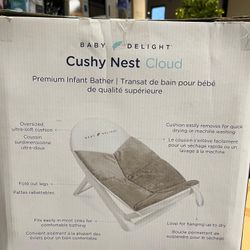 Baby Delight Cushy Nest Cloud Premium Organic Infant Bather | Baby Bath Seat | Comfortable Infant Bath Seat with Support | for Sinks and Tubs | Organi