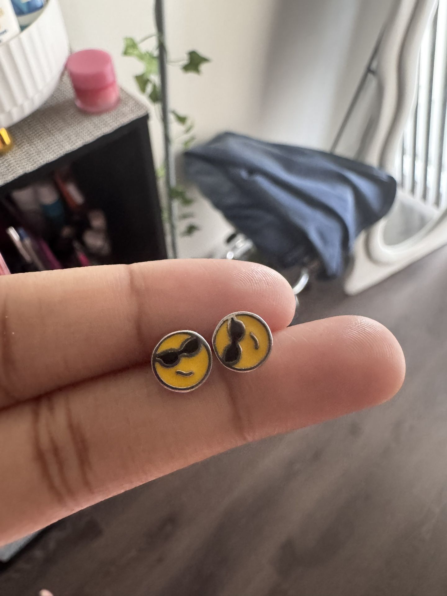 Vintage Silver Smiley Earrings