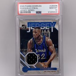 Shaquille O’Neal 2020 Panini Donruss Jersey Series Game-Worn Material PSA 10 GEM MINT