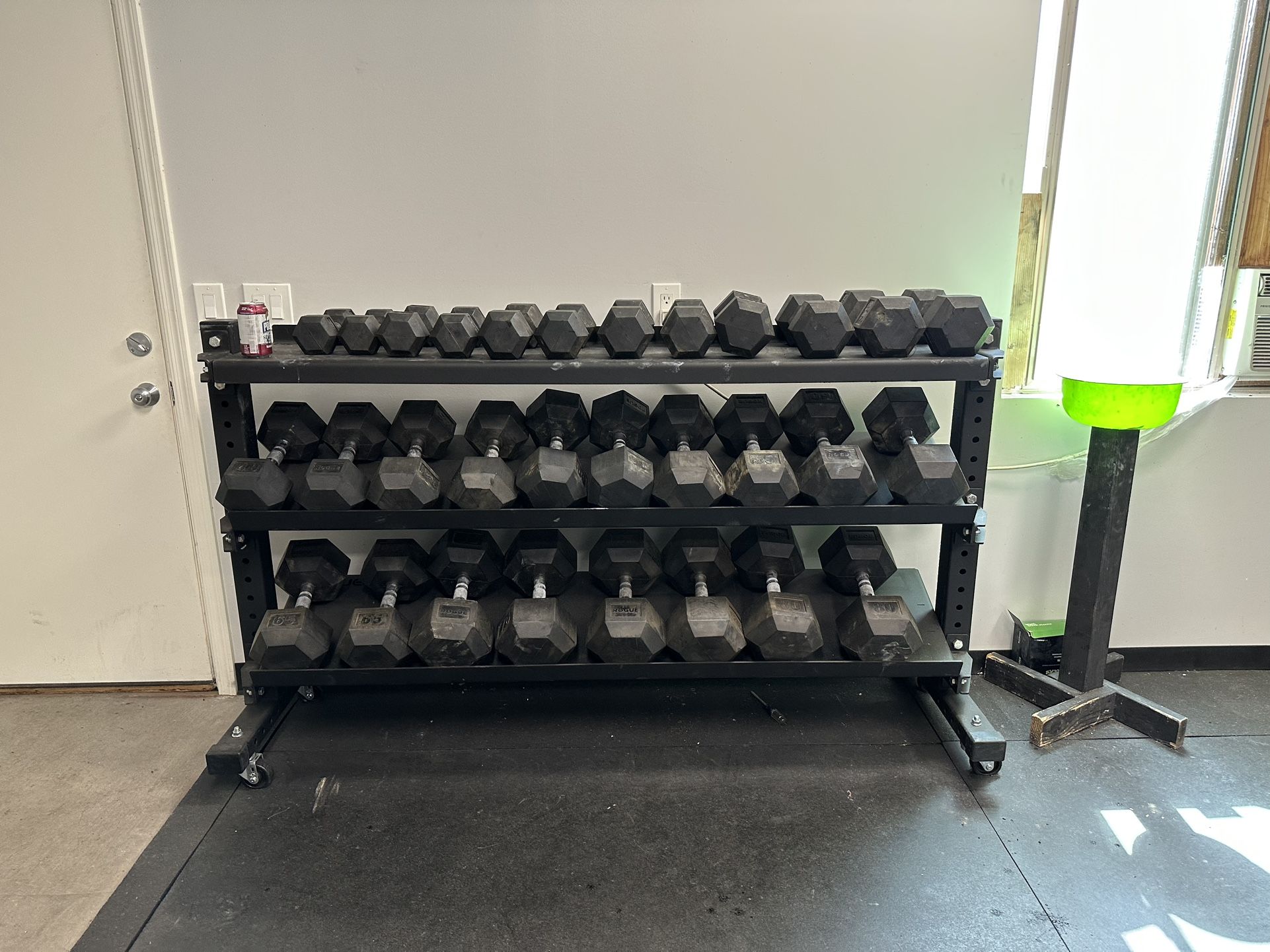 Rogue Rubber Hex Dumbbell Set 5-80lbs