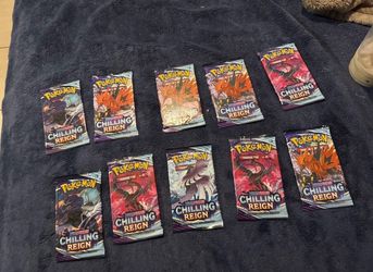 10 Pokemon Booster Packs Chilling Reign NEW SEALED