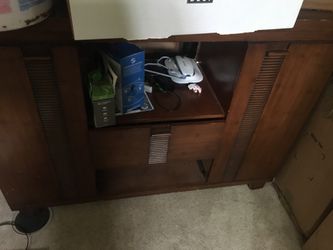 Wood tv stand with shelves
