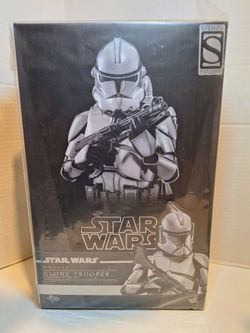 2022 HOT TOYS EXCLUSIVE: 1/6 CHROME CLONE TROOPER FIGURE MMS643 SDCC BRAND NEW