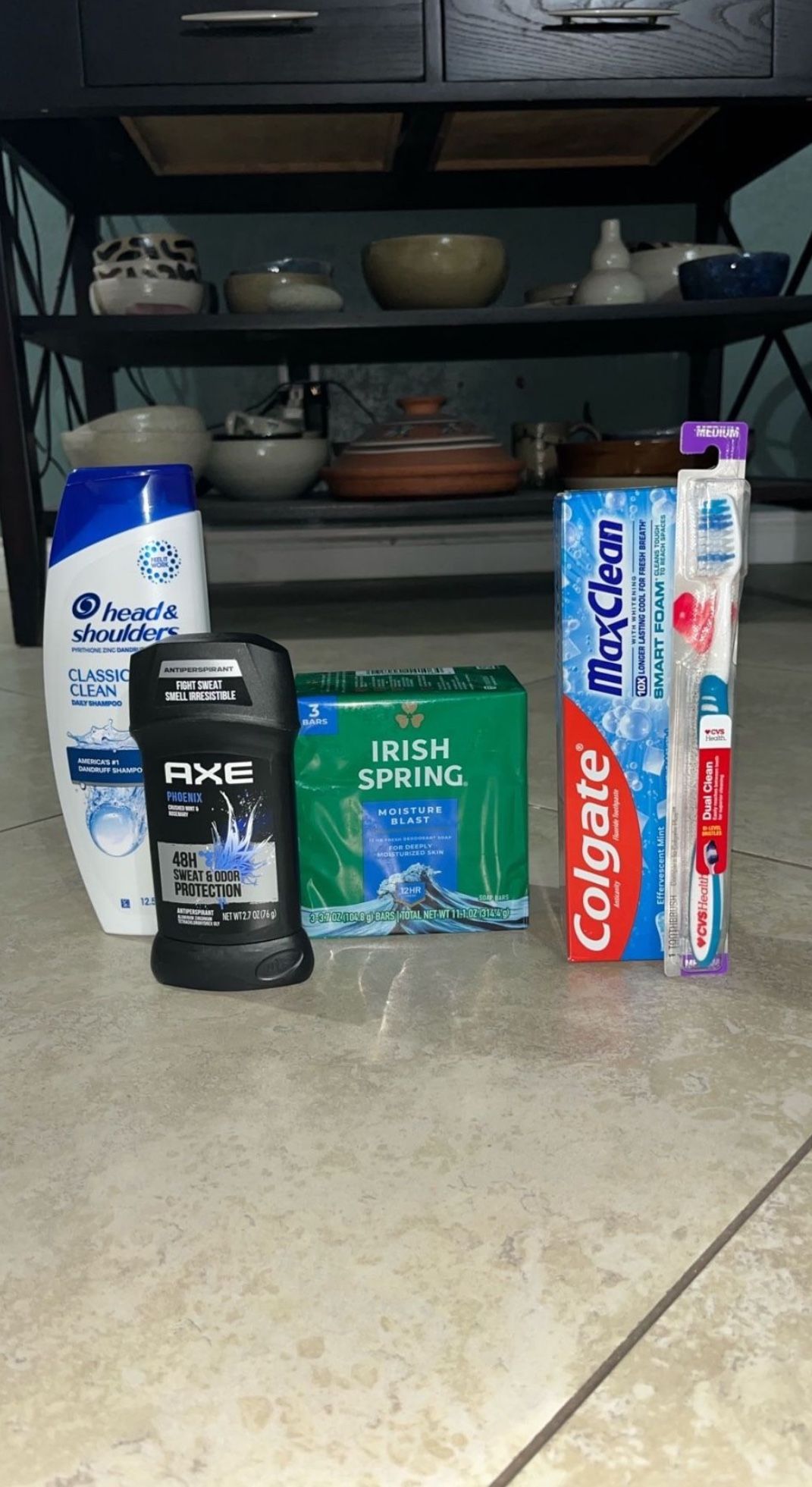 Head & Shoulders, AXE, Irish Spring, Colgate, CVS Health Toothbrush 