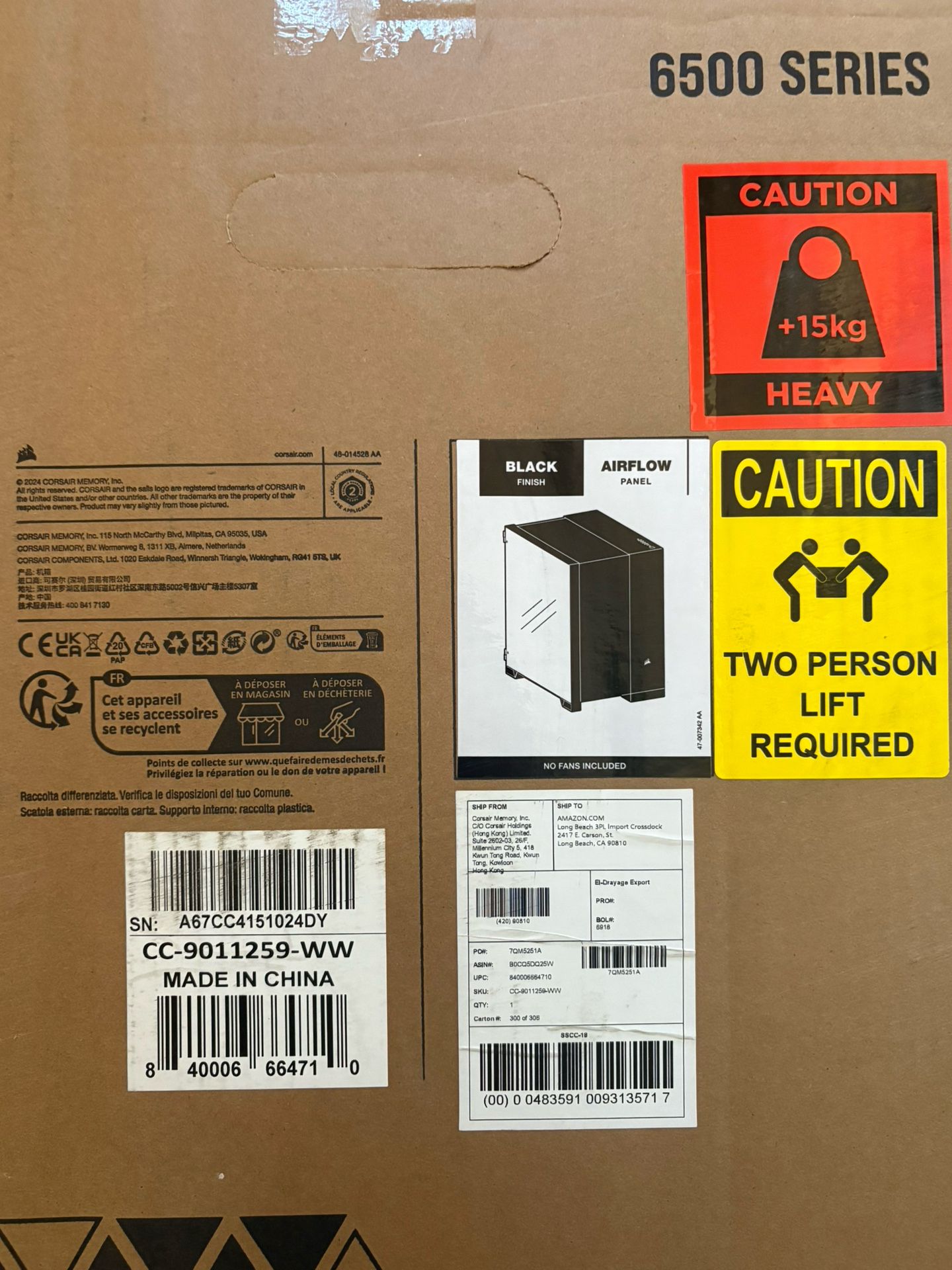 CORSAIR 6500D AIRFLOW Mid-Tower ATX Dual Chamber PC Case – Tempered Glass… BRAND NEW & SEALED