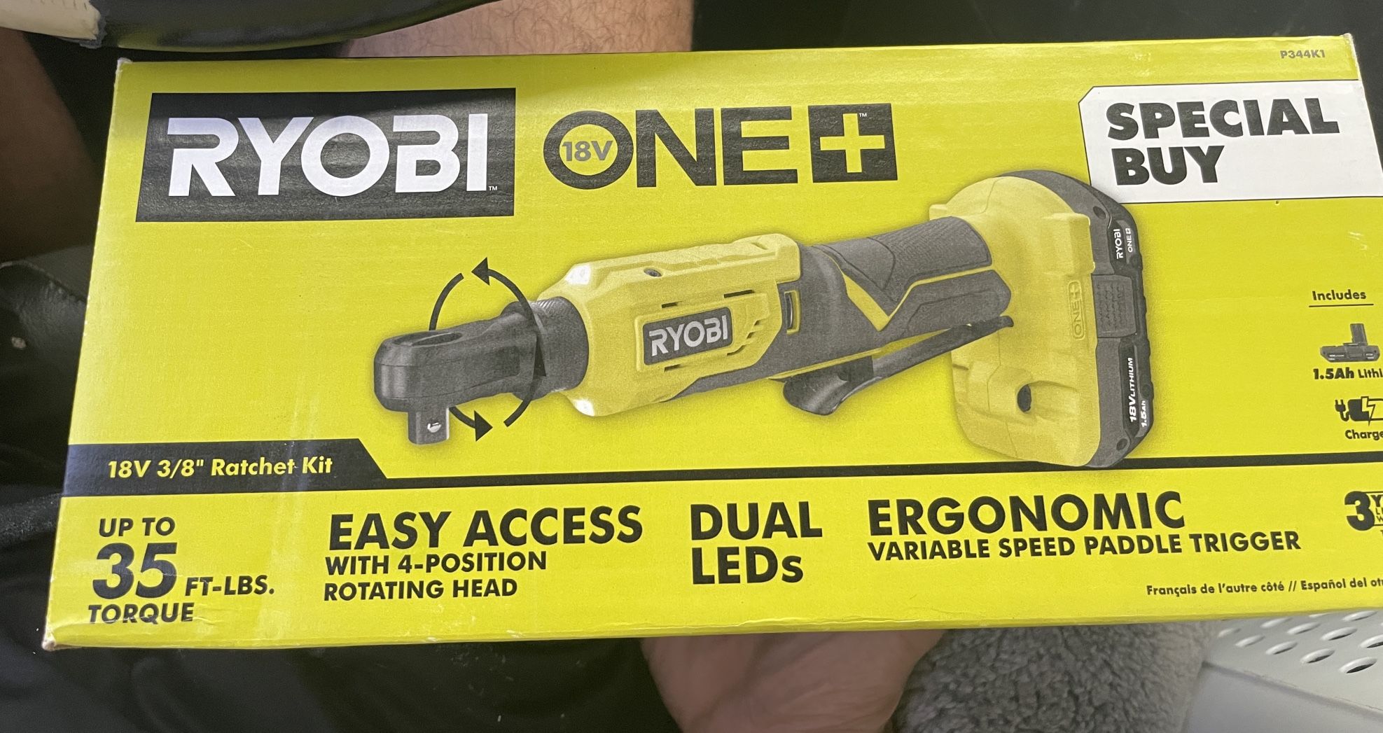 Ryobi 3/8 Inch Ratchet Kit NEW IN BOX