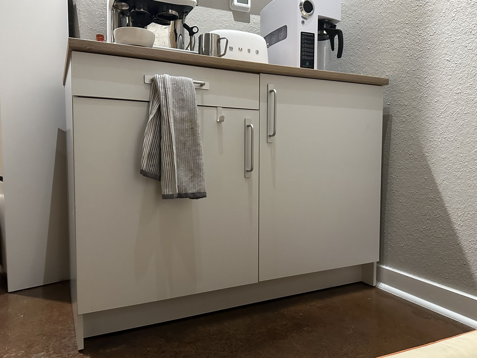 IKEA Knoxhult Base Cabinet Sideboard Buffet Island with Doors and Drawer, White, 48x24x36”